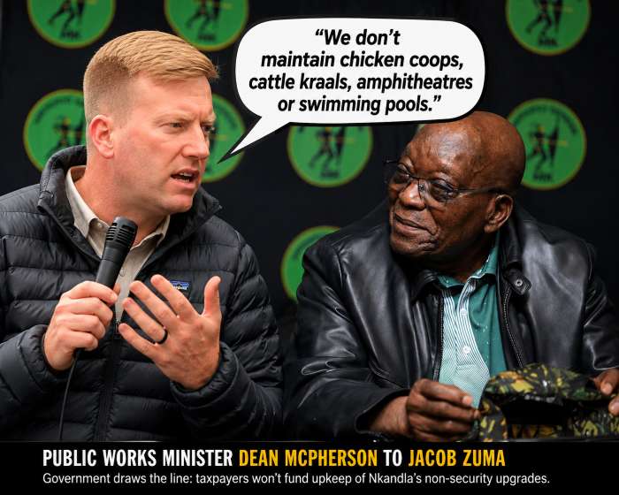 Taxpayers won't maintain Nkandla's chicken coops, cattle kraals or swimming pool