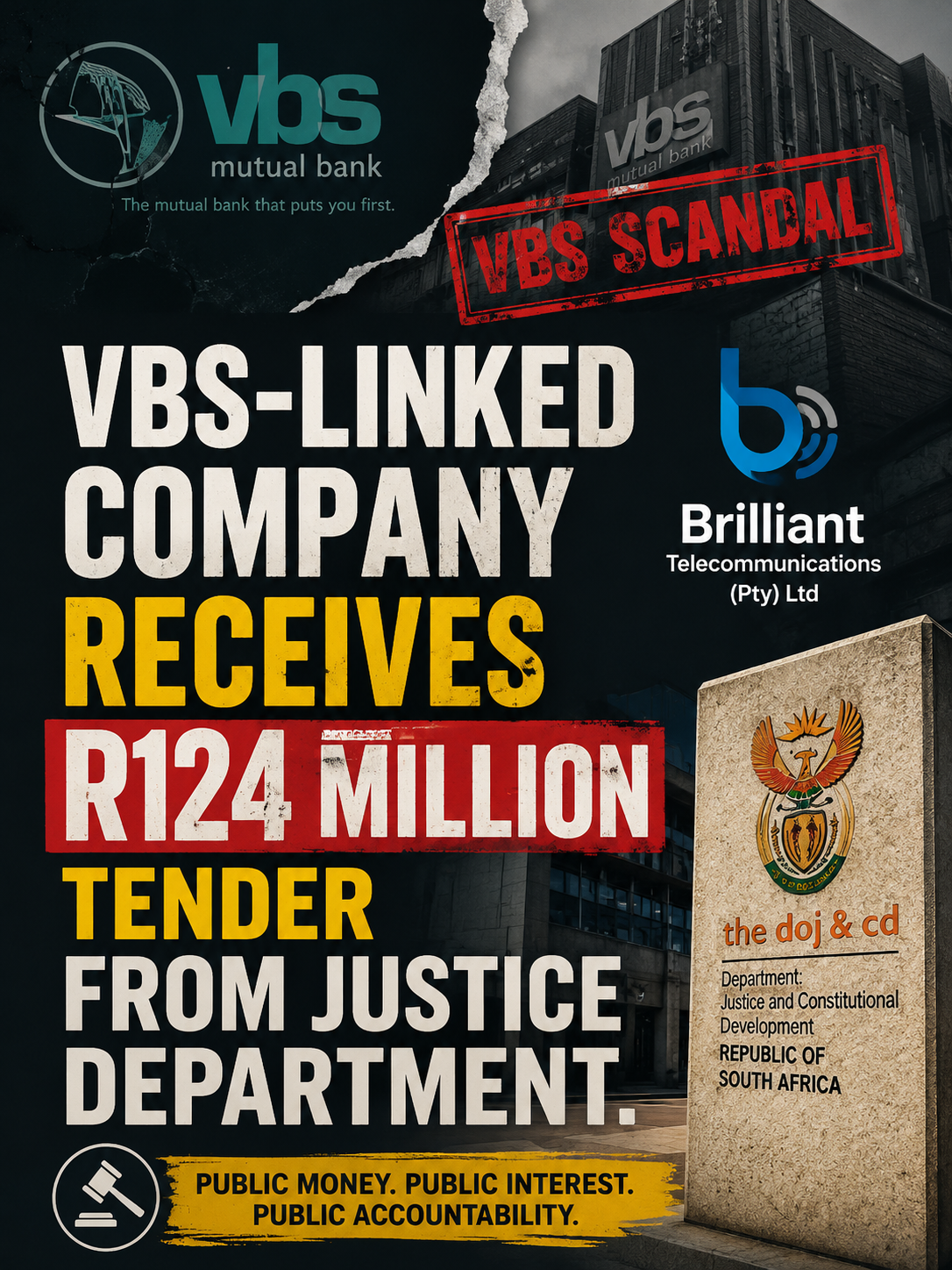 VBS linked company receives R124millon tender from Justice Department